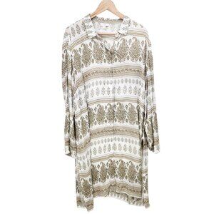 J. Jill Womens Boho‎ Paisley Tunic Top Coverup L Rayon Lightweight